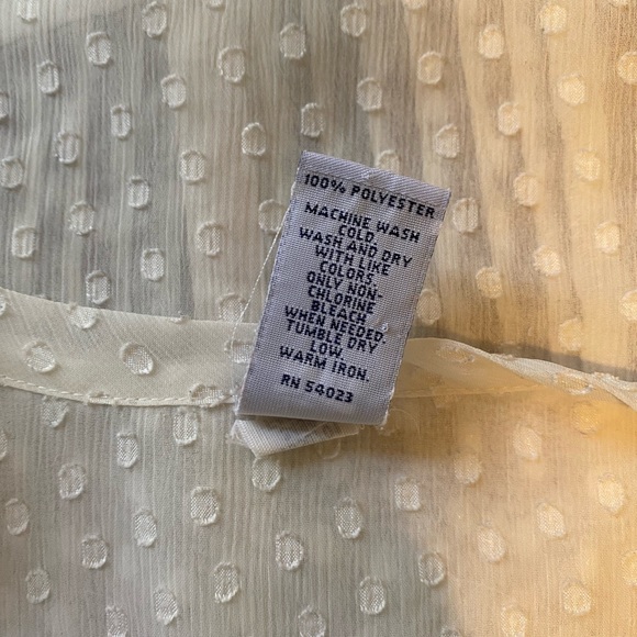 Gap Sheer Swiss Dot Tie Front Blouse - Picture 6 of 6